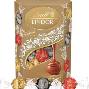 Lindt LINDOR Praline di Cioccolato al Latte, Fondente, Bianco, 16 Cioccolatini Assortiti, in confezione 200g