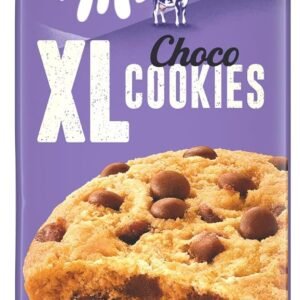 Milka, Cookies XL Choco, Biscotto Maxi Croccante con Golose Pepite di Cioccolato al Latte Milka, con Latte Alpino, Cacao Sostenibile, 184g (8 biscotti da 23g) (Confezione da 6)