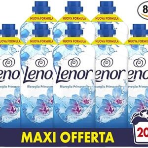 Lenor Ammorbidente Lavatrice Concentrato, 25 Lavaggi, Risveglio Primaverile, Freschezza Di Lunga Durata E Morbidezza Di Origine Vegetale, Lenzuola Profumate Fino A 1 Settimana (8x525ml)