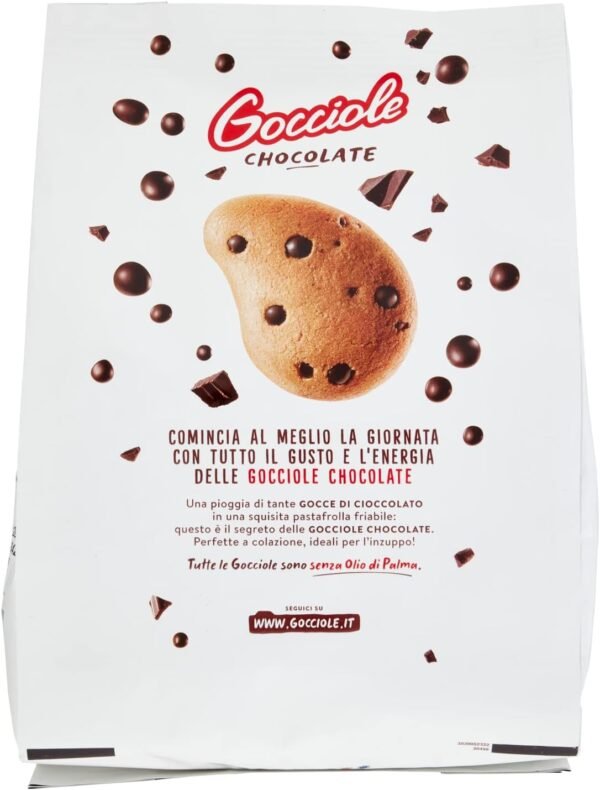 Pavesi Biscotti Frollini Gocciole Cioccolato, Biscotti da Colazione con Gocce di Cioccolato, senza Olio di Palma, 1 kg (Confezione da 5)